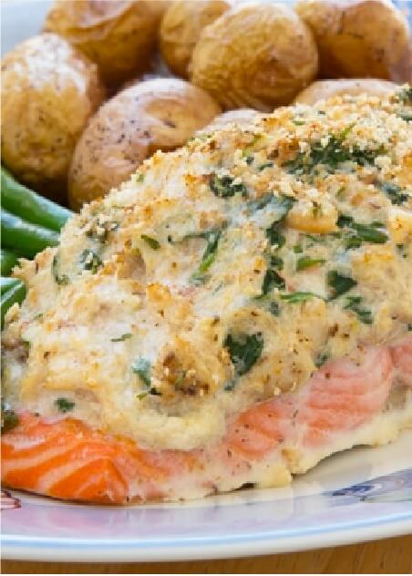 Salmão ao molho de requeijão